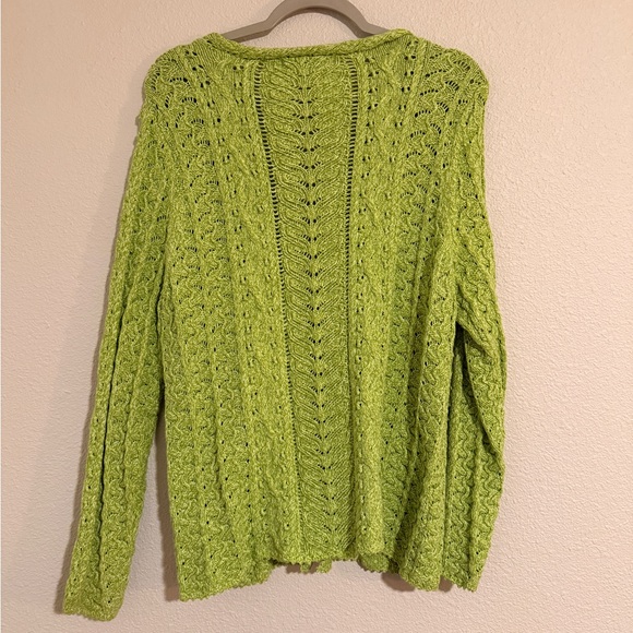 Sigrid Olsen Vibrant Green Knit Cardigan - Picture 4 of 4